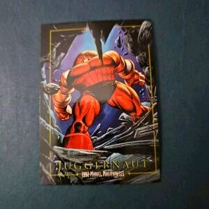 1992 Marvel Masterpieces Juggernaut error cut trading card